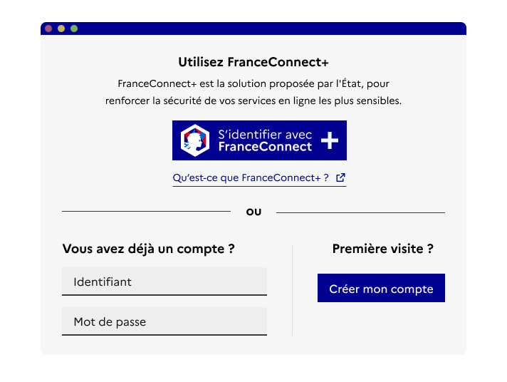 Intégration du bouton FranceConnect+ dans la page